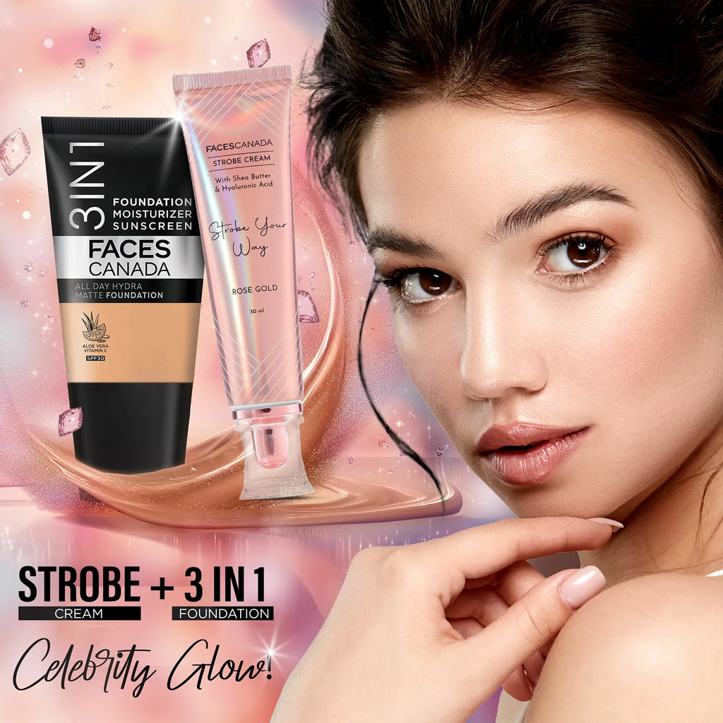 Strobe Cream - Rose Gold, 30 ml | With Shea Butter & Hyaluronic Acid | Intense Hydration | Dewy Skin | Illuminating & Glowing Makeup Base