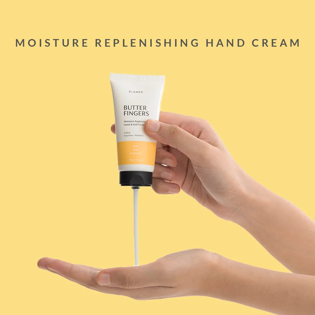 BUTTER FINGERS Moisture Replenishing Hand & Nail Cream with Aloe Vera, Shea Butter and Lavender Oil for Rough and Dry Hands (50 gm)