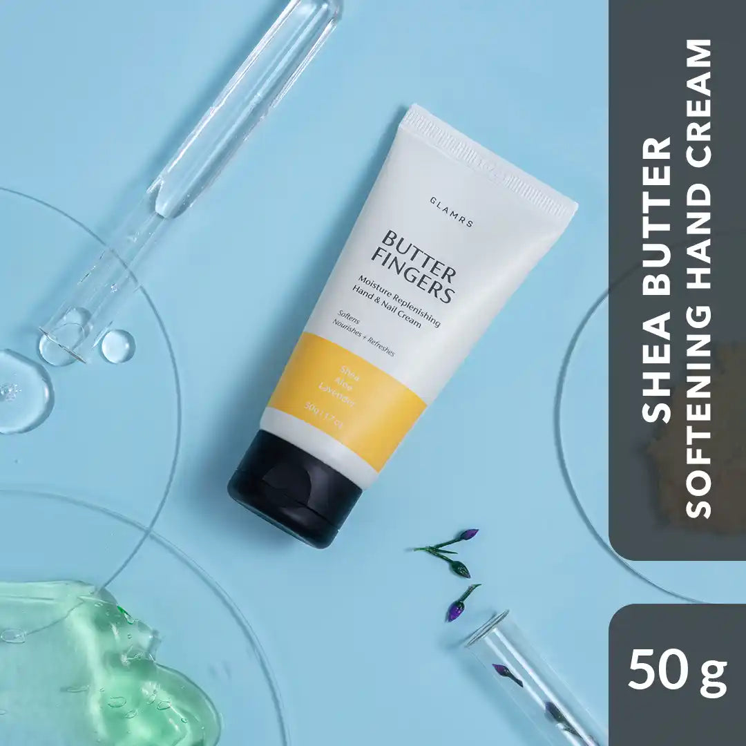 BUTTER FINGERS Moisture Replenishing Hand & Nail Cream with Aloe Vera, Shea Butter and Lavender Oil for Rough and Dry Hands (50 gm)