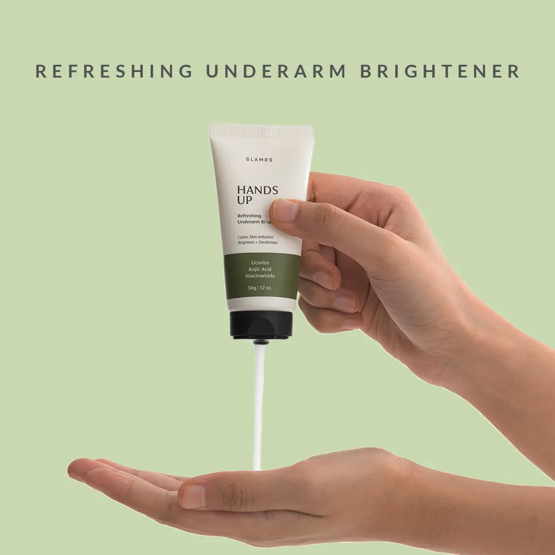 HANDS UP Refreshing Underarm Brightener Cream Lotion with Licorice, Niacinamide, Kojic Acid and Amla Extract for Pi gmented or Dark Underarms (50 gm)