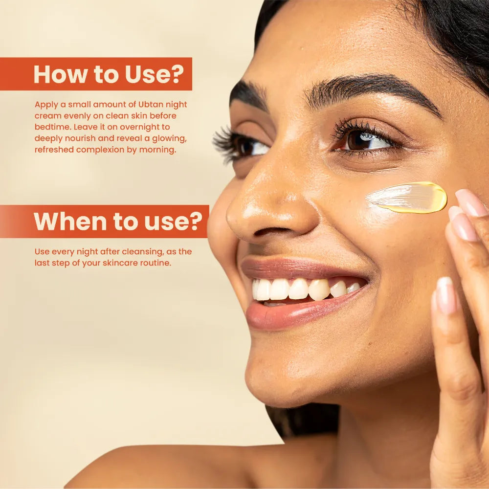Good Vibes De-Tan Glow Night Cream Ubtan with Power of Serum | Tan free, Brightening, Pigmentation, Skin renewing, Sleep treatment (50 gm )